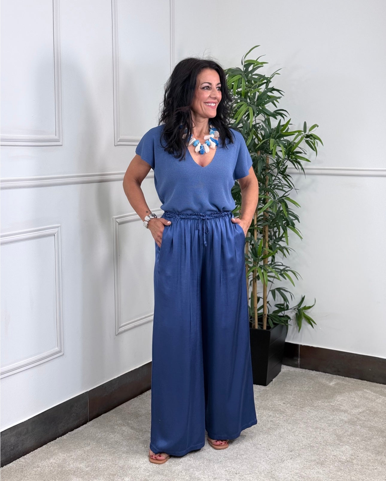 PANTALÓN ATELIER SATINADO BLUE