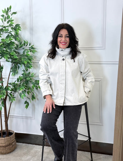 CAZADORA WOMAN DENIM GRIS CLARO