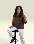 CHAQUETA BERLÍN PUNTO Y PELO CHOCOLATE