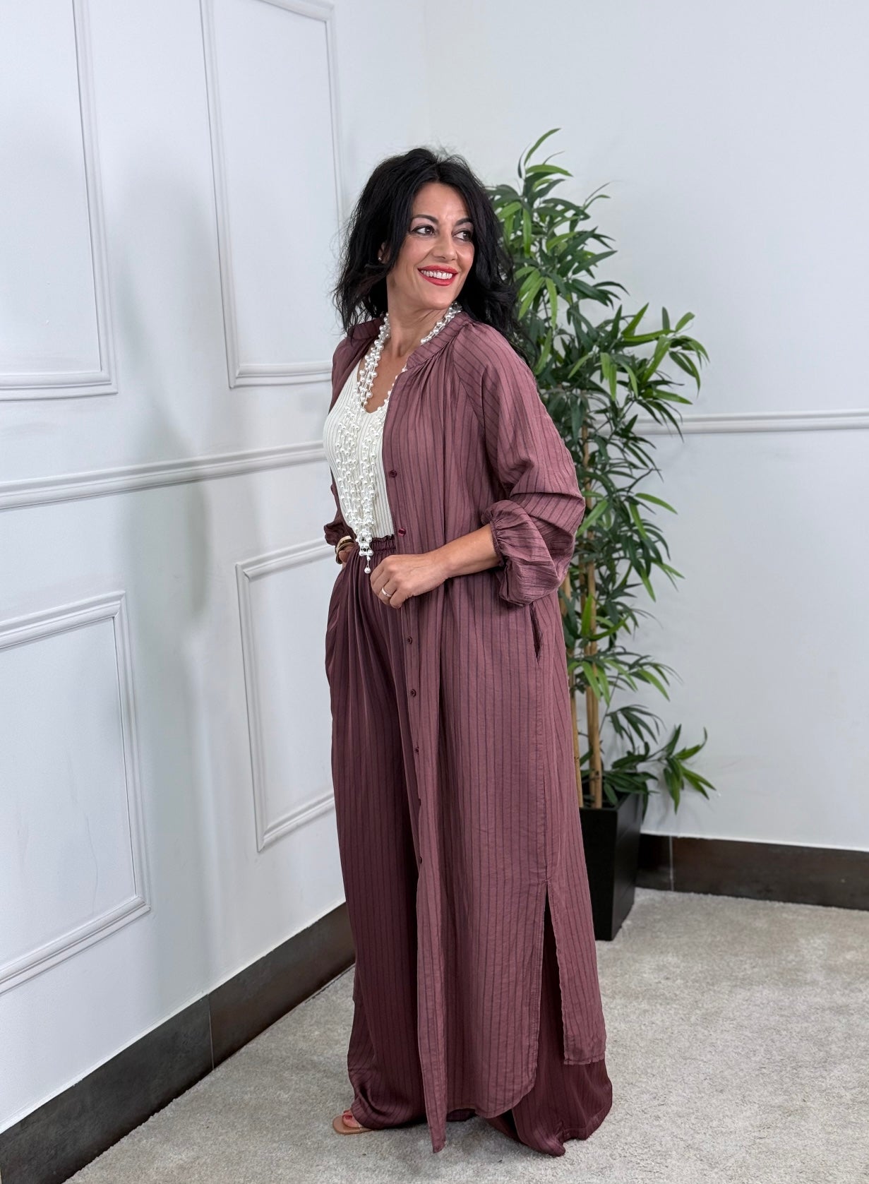 VESTIDO KIMONO CALIMA BURDEOS
