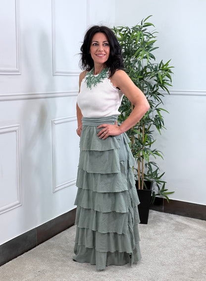 FALDA BOHO VERDE