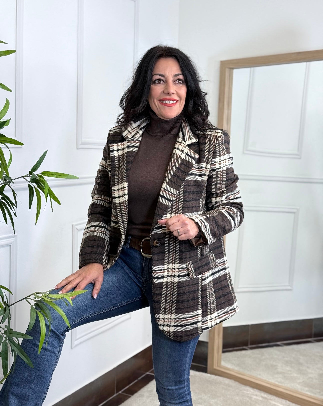 BLAZER TARTÁN CHOCOLATE