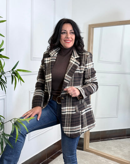 BLAZER TARTÁN CHOCOLATE