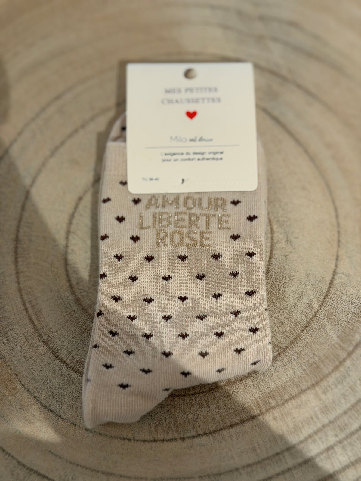 CALCETÍN AMOUR BEIGE