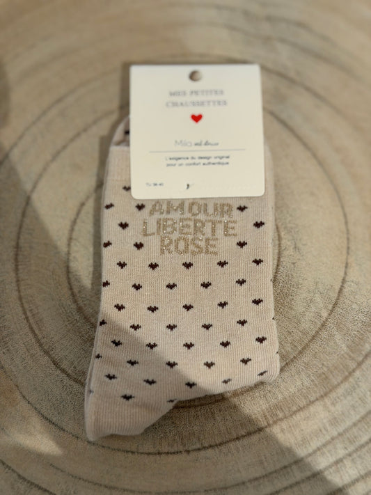 CALCETÍN AMOUR BEIGE