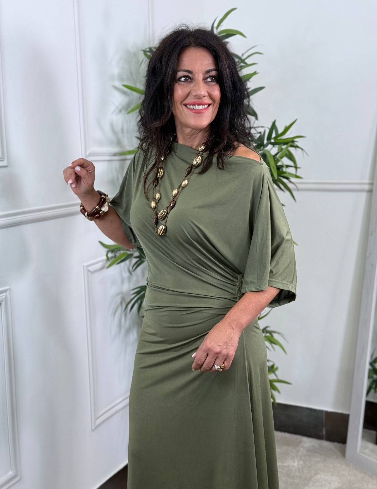 VESTIDO FRUNCE VERDE