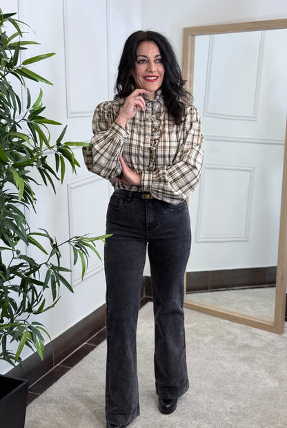 CAMISA TARTÁN CAMEL