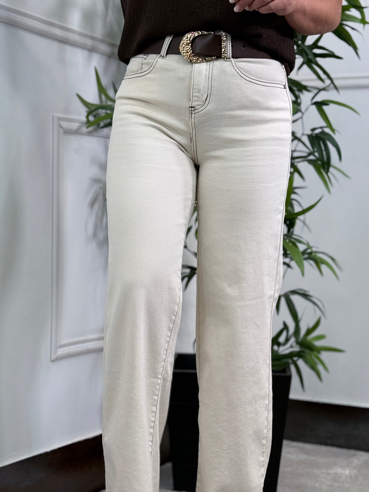 PANTALÓN TINA PESPUNTE CHOCOLATE