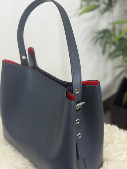 BOLSO CUBO PIEL MARINO