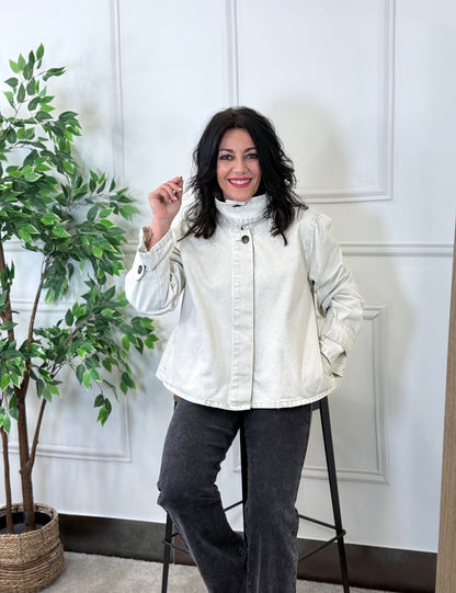 CAZADORA WOMAN DENIM GRIS CLARO