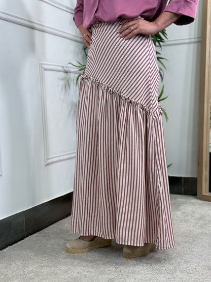 FALDA ASIMÉTRICA MALVA