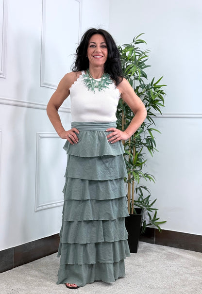 FALDA BOHO VERDE