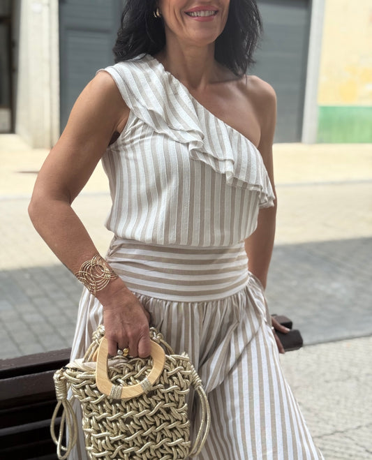 TOP DE RAYAS BEIGE