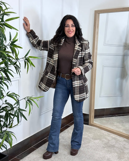 BLAZER TARTÁN CHOCOLATE