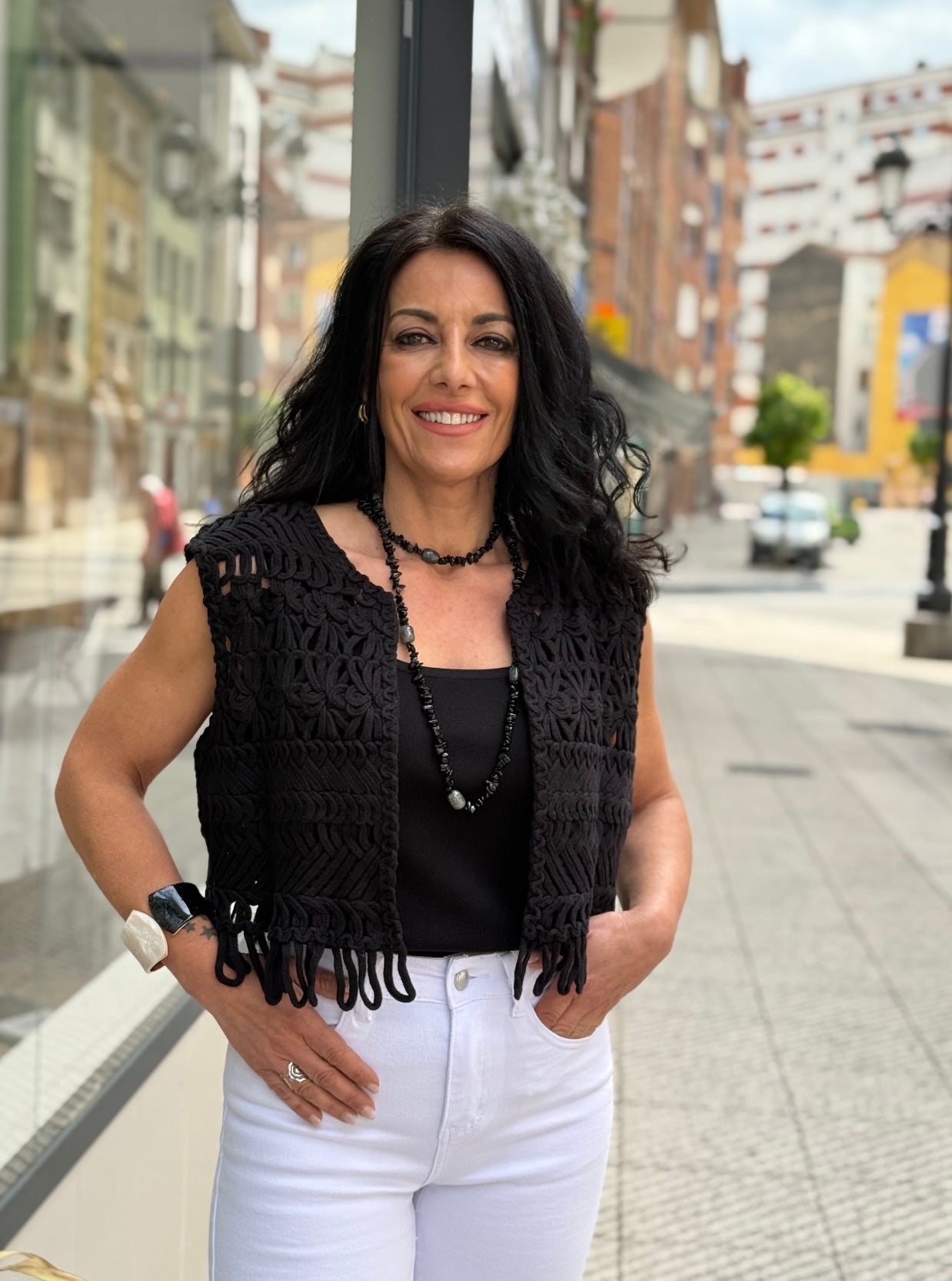 CHALECO BOHO NEGRO