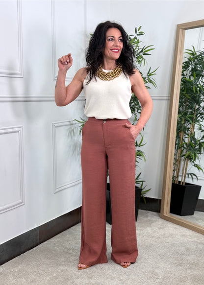 PANTALÓN FLUIDO TERRACOTA