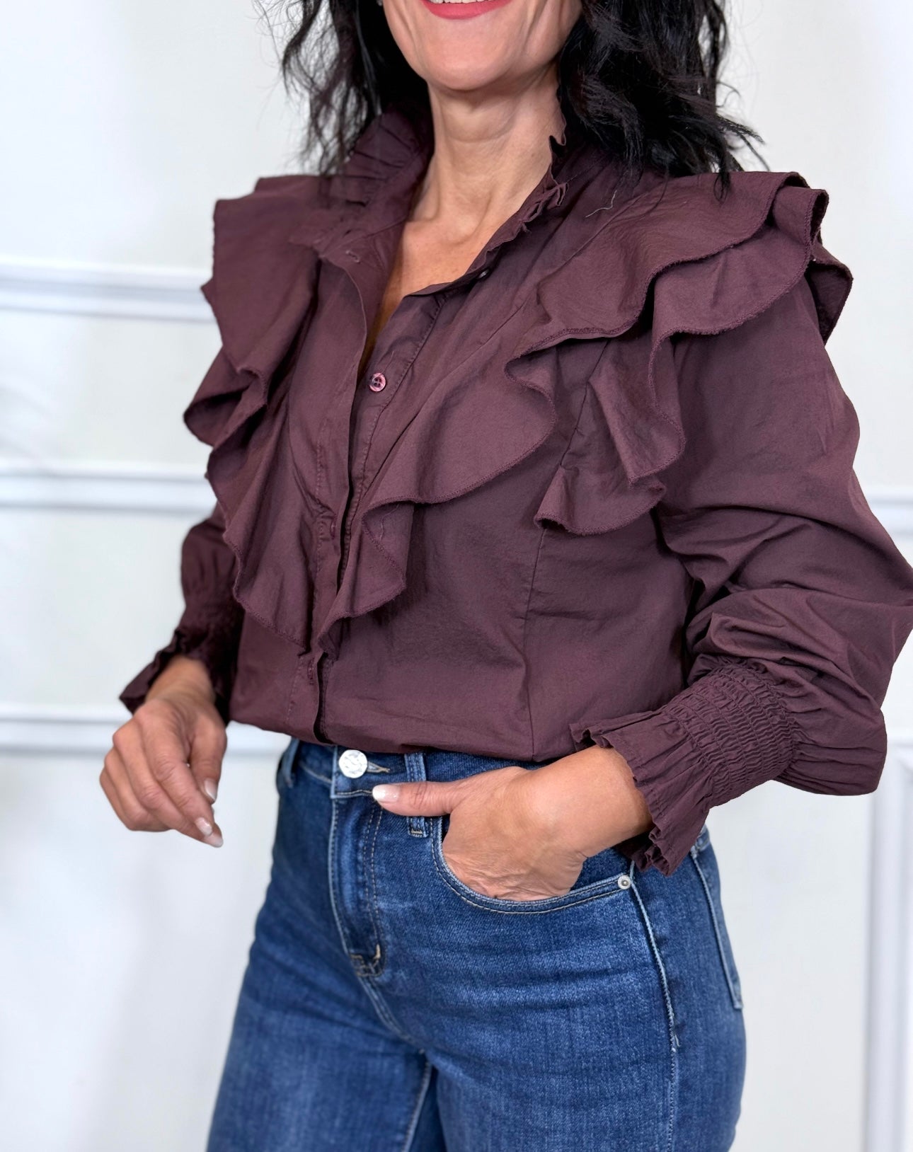 CAMISA LOLA BURGUNDY