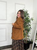 BLAZER EFECTO ANTE MARRÓN QUEMADO