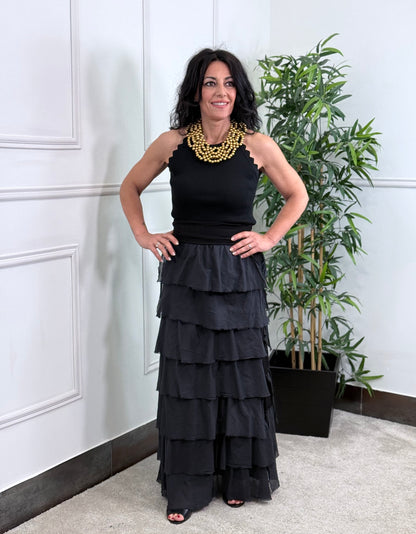 FALDA BOHO NEGRA