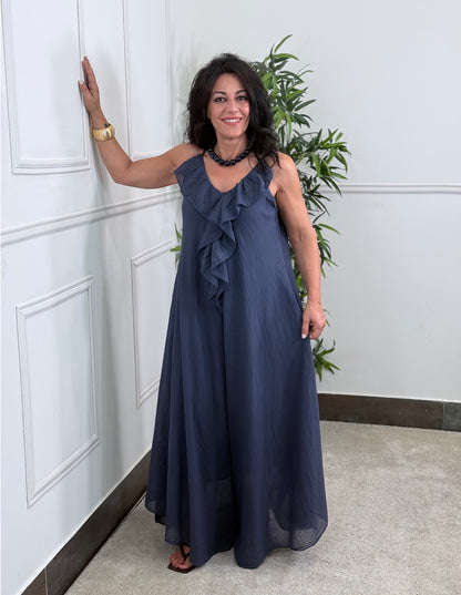 VESTIDO VOLANTE MARINO