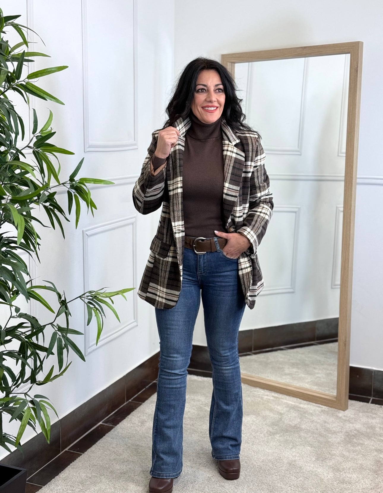 BLAZER TARTÁN CHOCOLATE