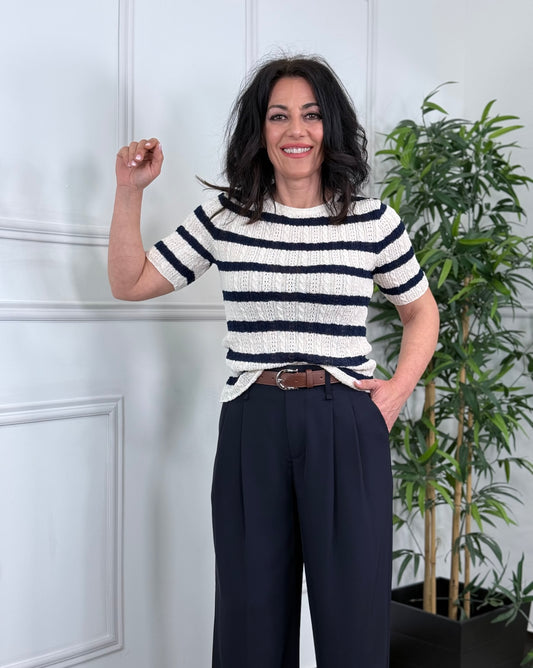 CAMISETA CROCHET MARINO