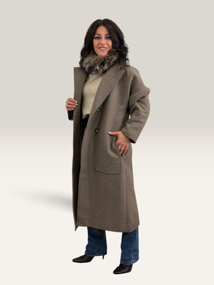 ABRIGO AMBAR TAUPE