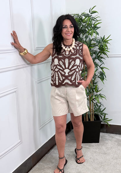 TOP CROCHET CHOCOLATE