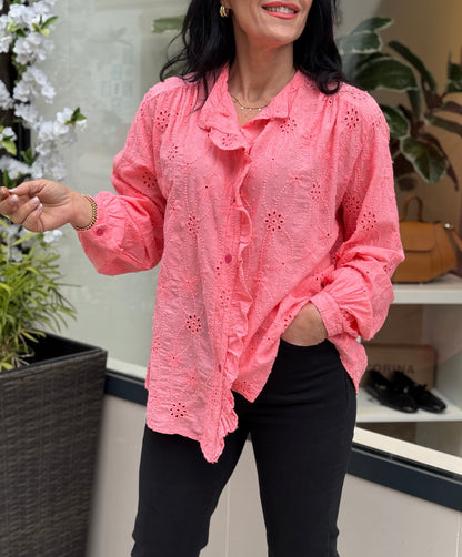 CAMISETA TROQUELADA FLÚOR
