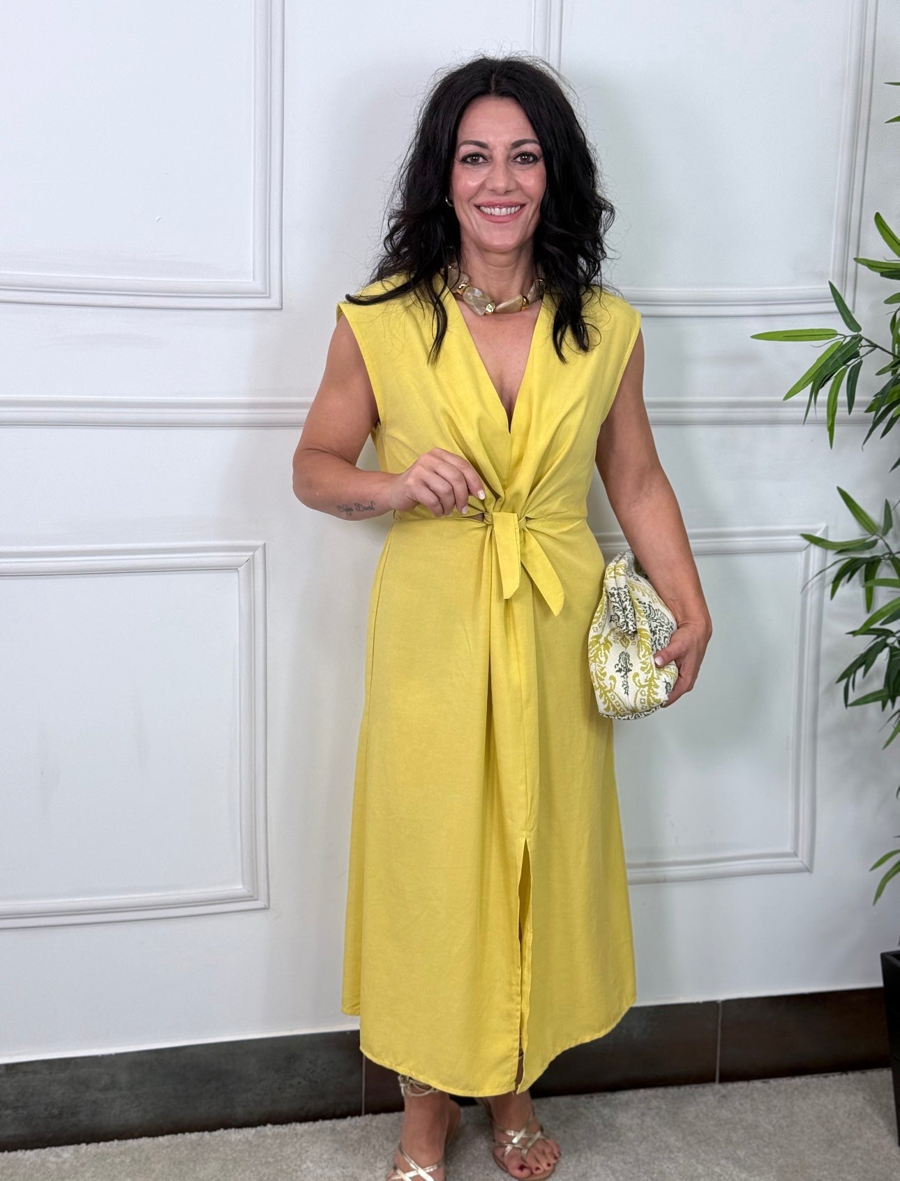 VESTIDO BASIC NUDO YELLOW|LIMA