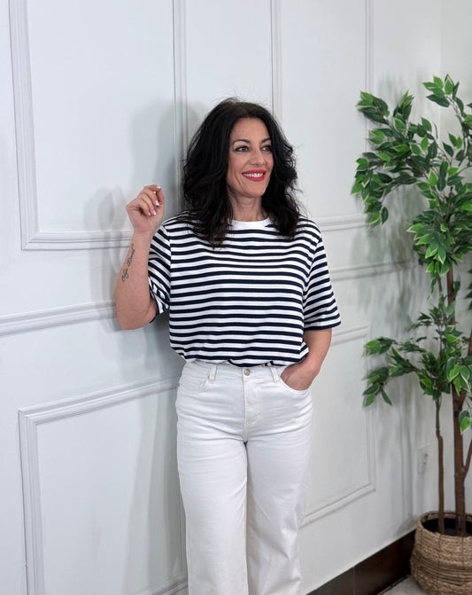 CAMISETA RAYAS MARINO