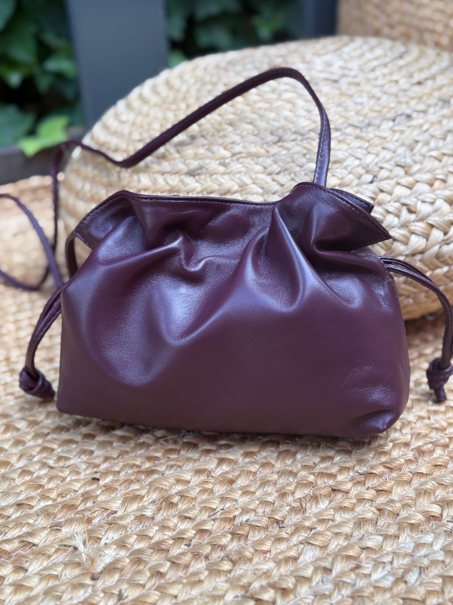 BOLSO LOVE PIEL  BURDEOS