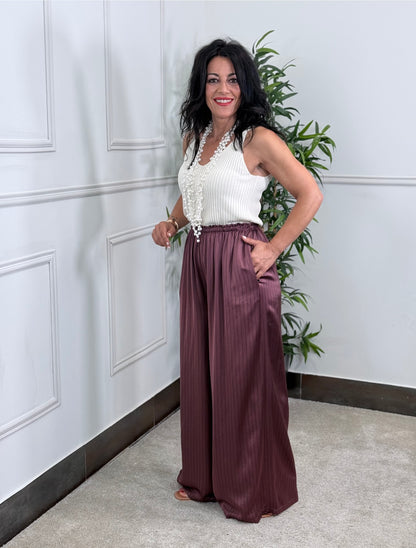 PANTALÓN CALIMA SATINADO BURDEOS