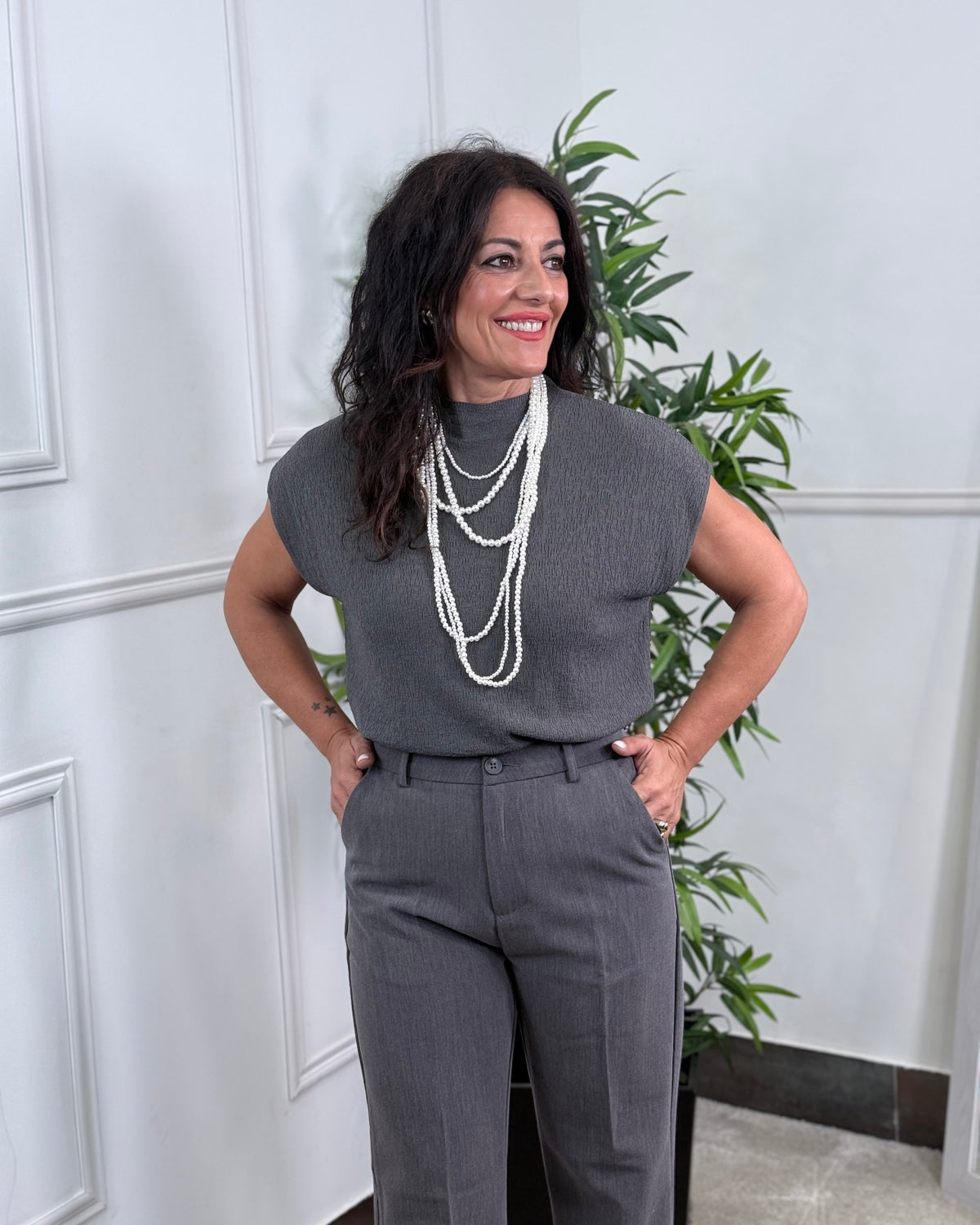 TOP TEXTURA GRIS