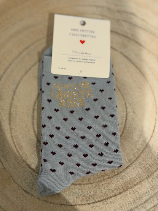 CALCETÍN AMOUR GRIS
