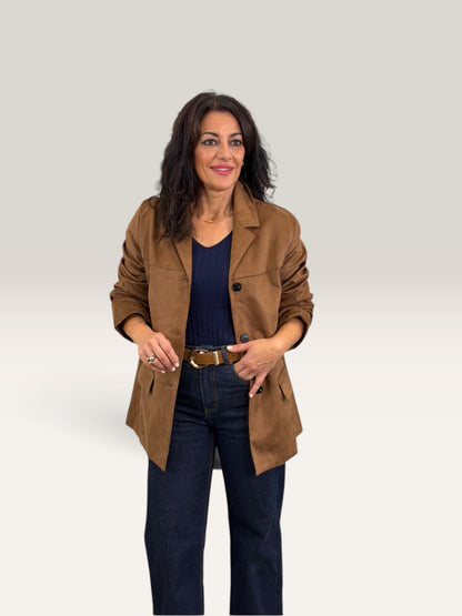 BLAZER EFECTO ANTE CAMEL