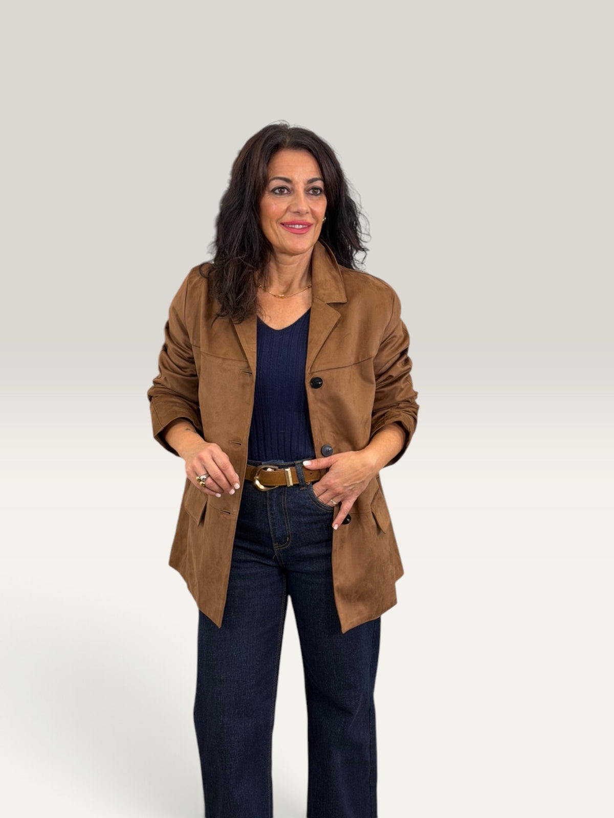 BLAZER EFECTO ANTE CAMEL
