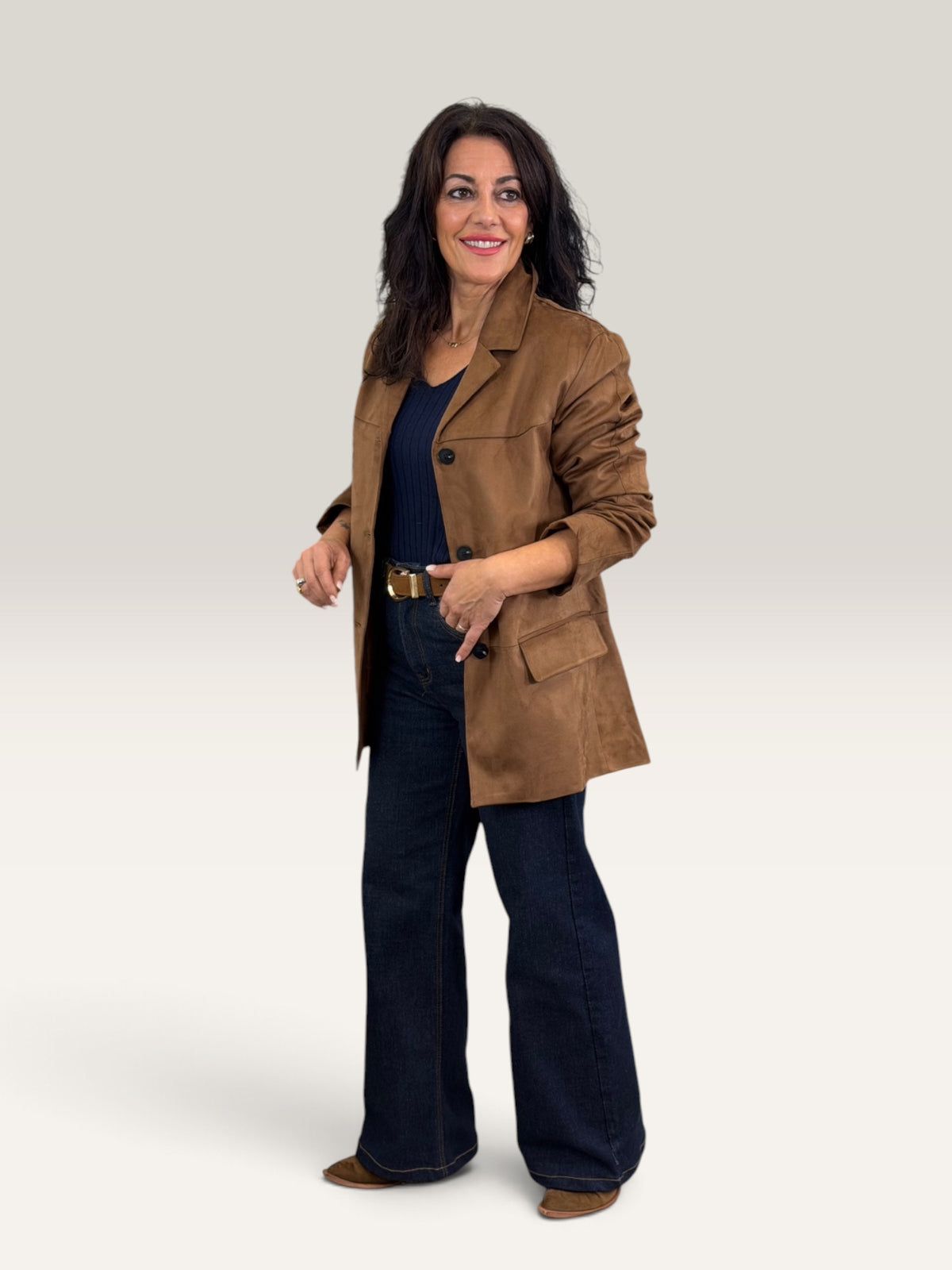 BLAZER EFECTO ANTE CAMEL