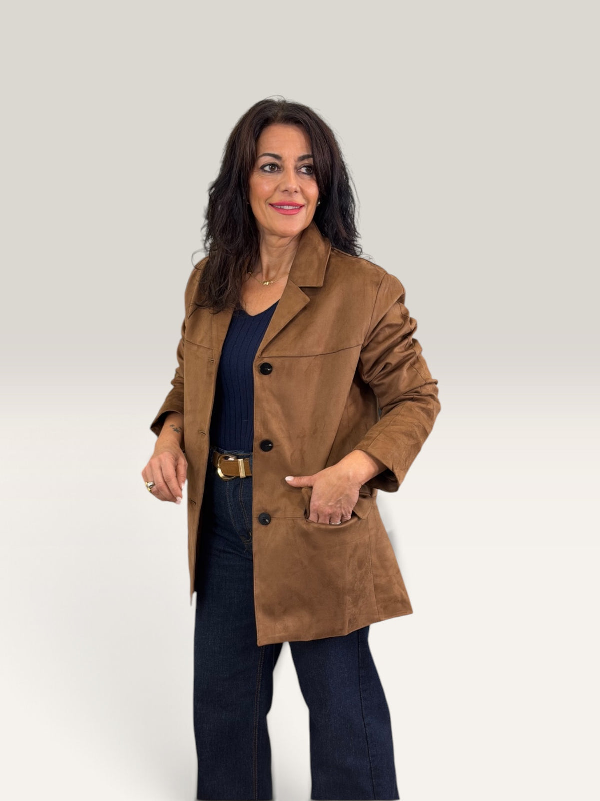 BLAZER EFECTO ANTE CAMEL