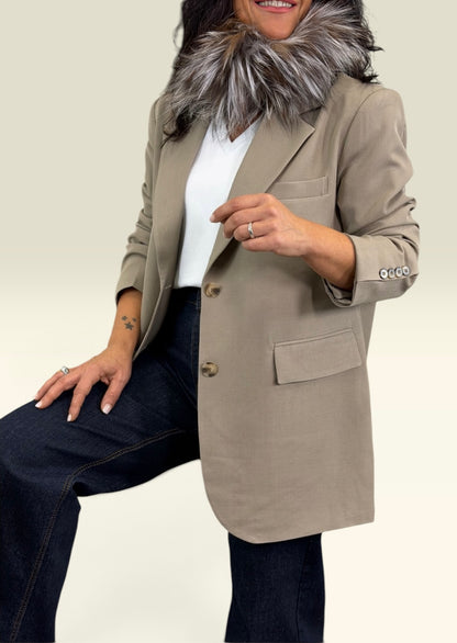 BLAZER NEW BOTON TAUPE