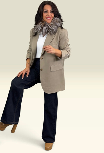 BLAZER NEW BOTON TAUPE