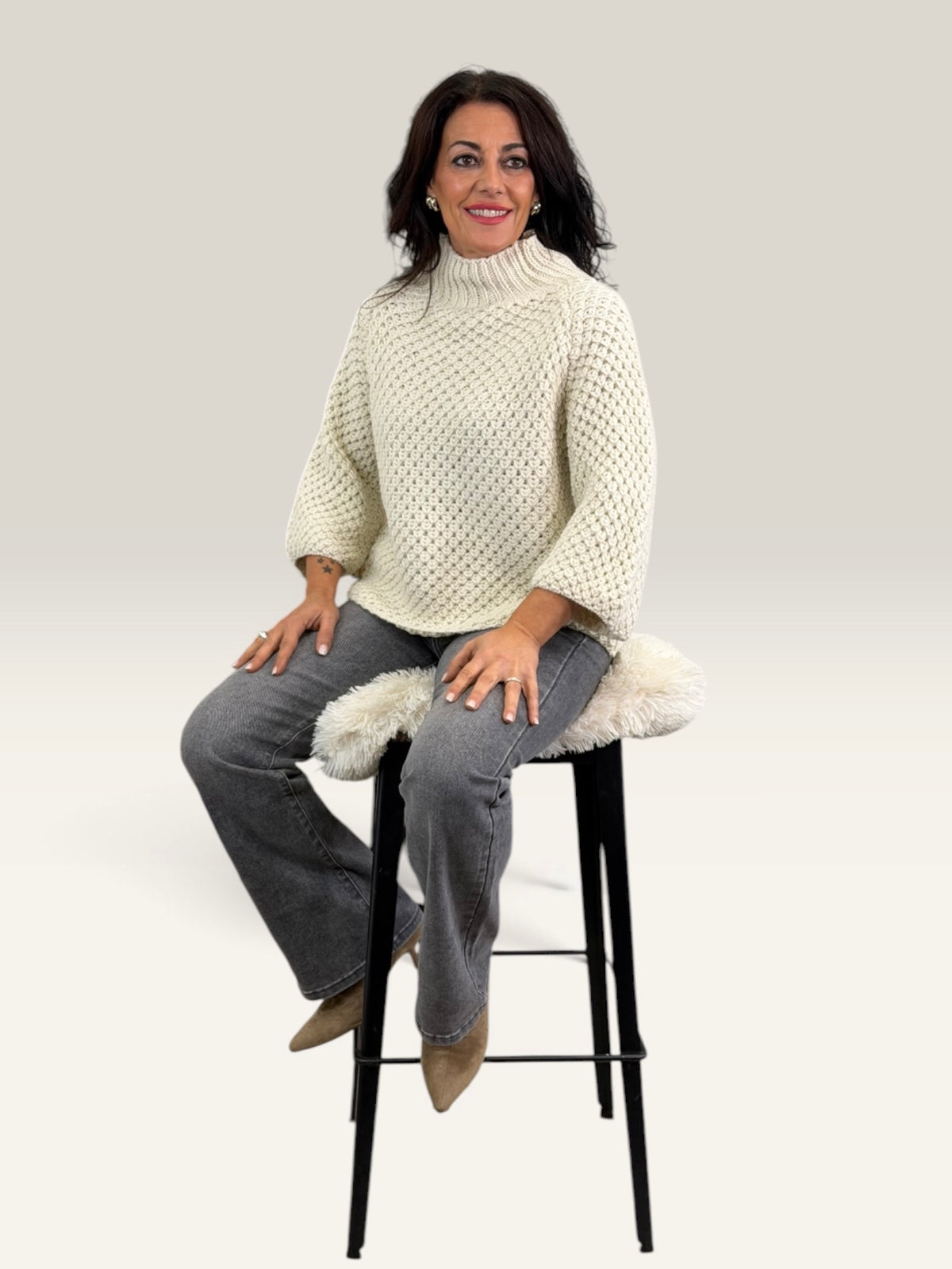 JERSEY PUNTO INGLÉS BEIGE