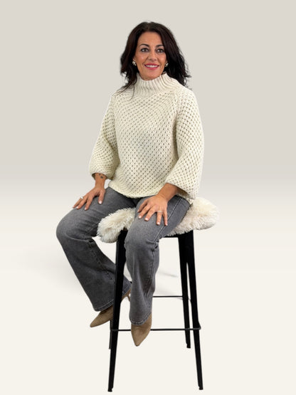 JERSEY PUNTO INGLÉS BEIGE