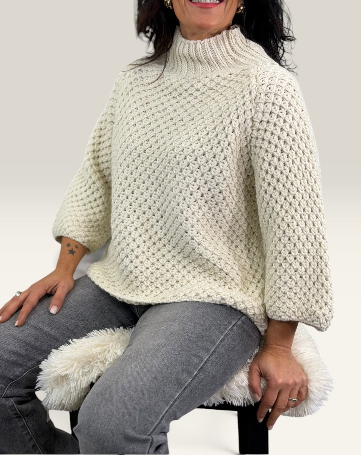 JERSEY PUNTO INGLÉS BEIGE
